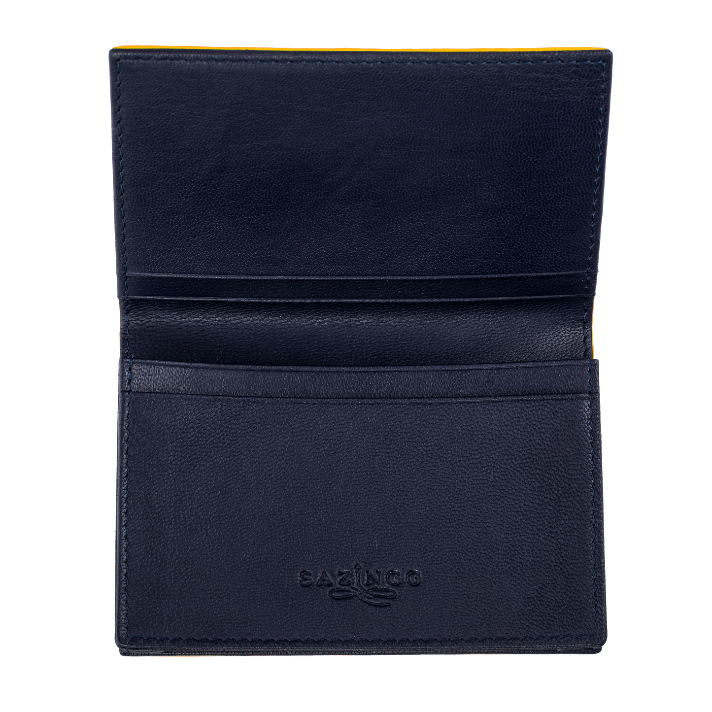 Yellow Stingray Leather Credit Card Case