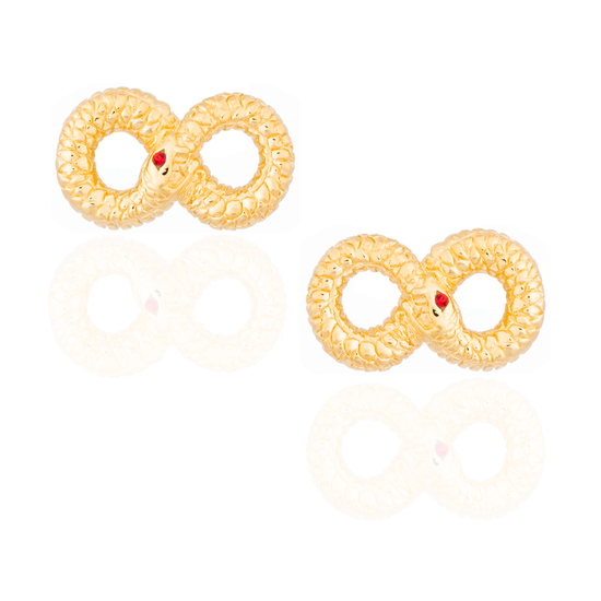 Load image into Gallery viewer, 925 Silver Ouroboros Cufflink
