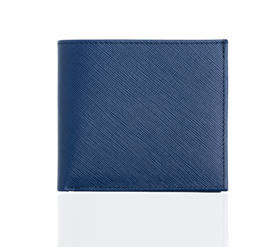 Load image into Gallery viewer, Blue Textured Wallet with Brown Interior
