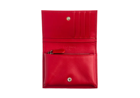 Small Wallet in Red Textured Leather