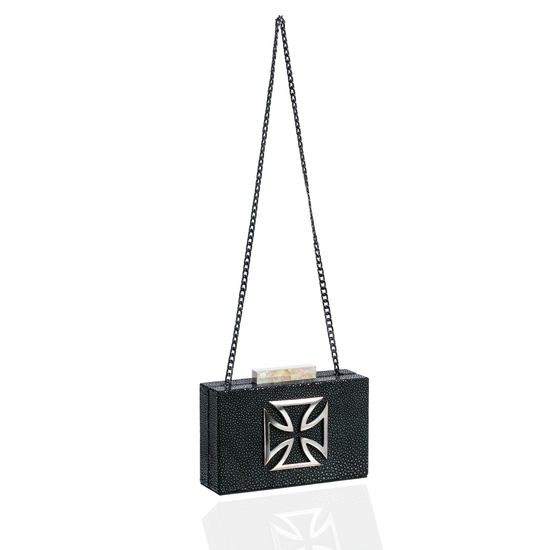 Black Stingray Purse with Cross