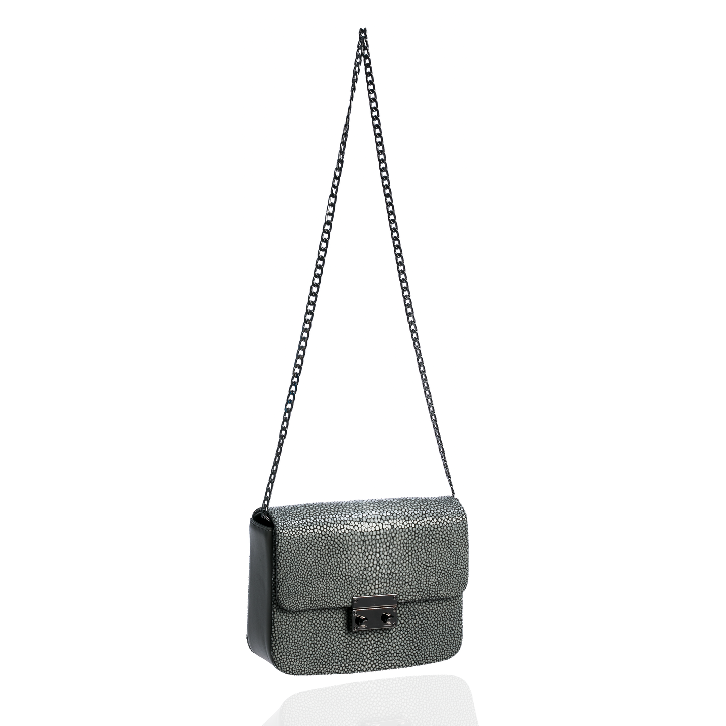 Grey Stingray Leather Handbag