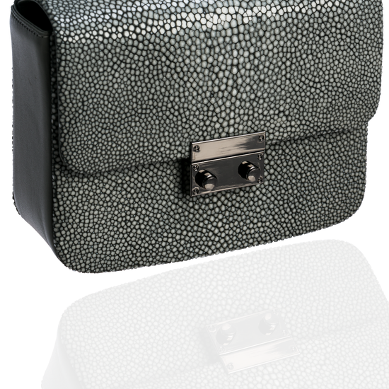Grey Stingray Leather Handbag