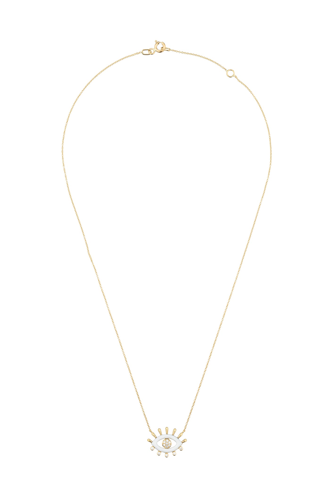 18KT Yellow Gold Necklace with Enamel and Diamond