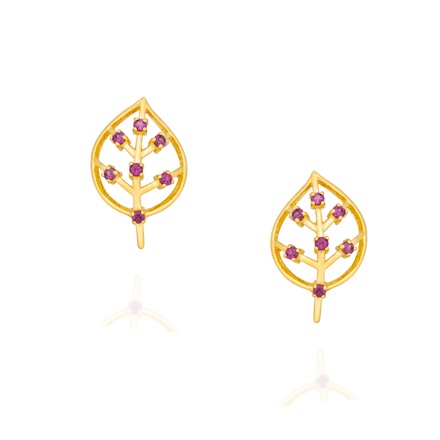 925 Silver Earring with Rhodolite