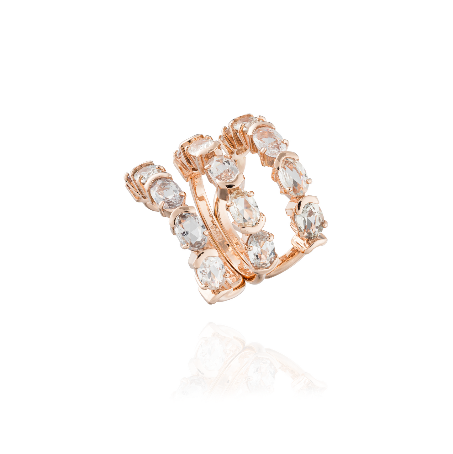 18K Rose Gold Ring with White Sapphire