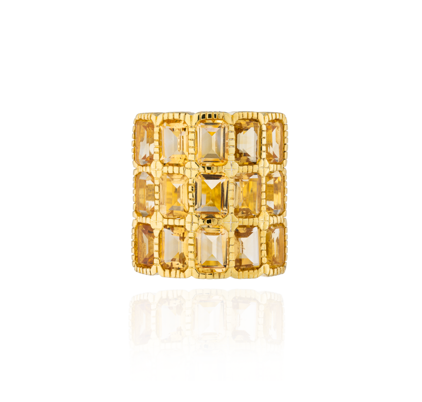 925 Silver O Ring with Citrine