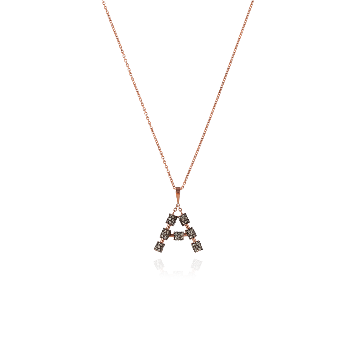 925 Silver Initial Necklace with Sapphire