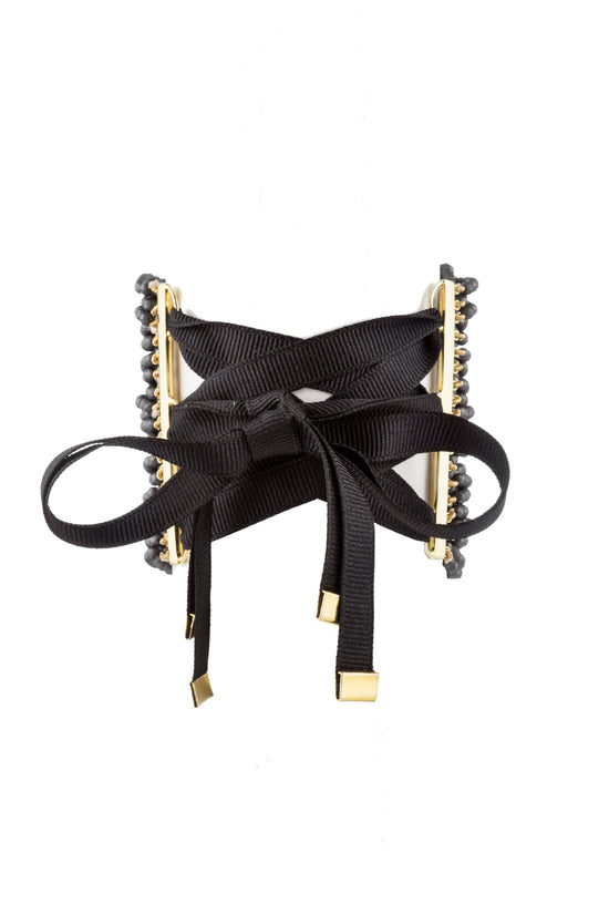 Load image into Gallery viewer, 925 Silver Double-Butterfly Zinta Bracelet with Hematite &amp;amp; Sapphire
