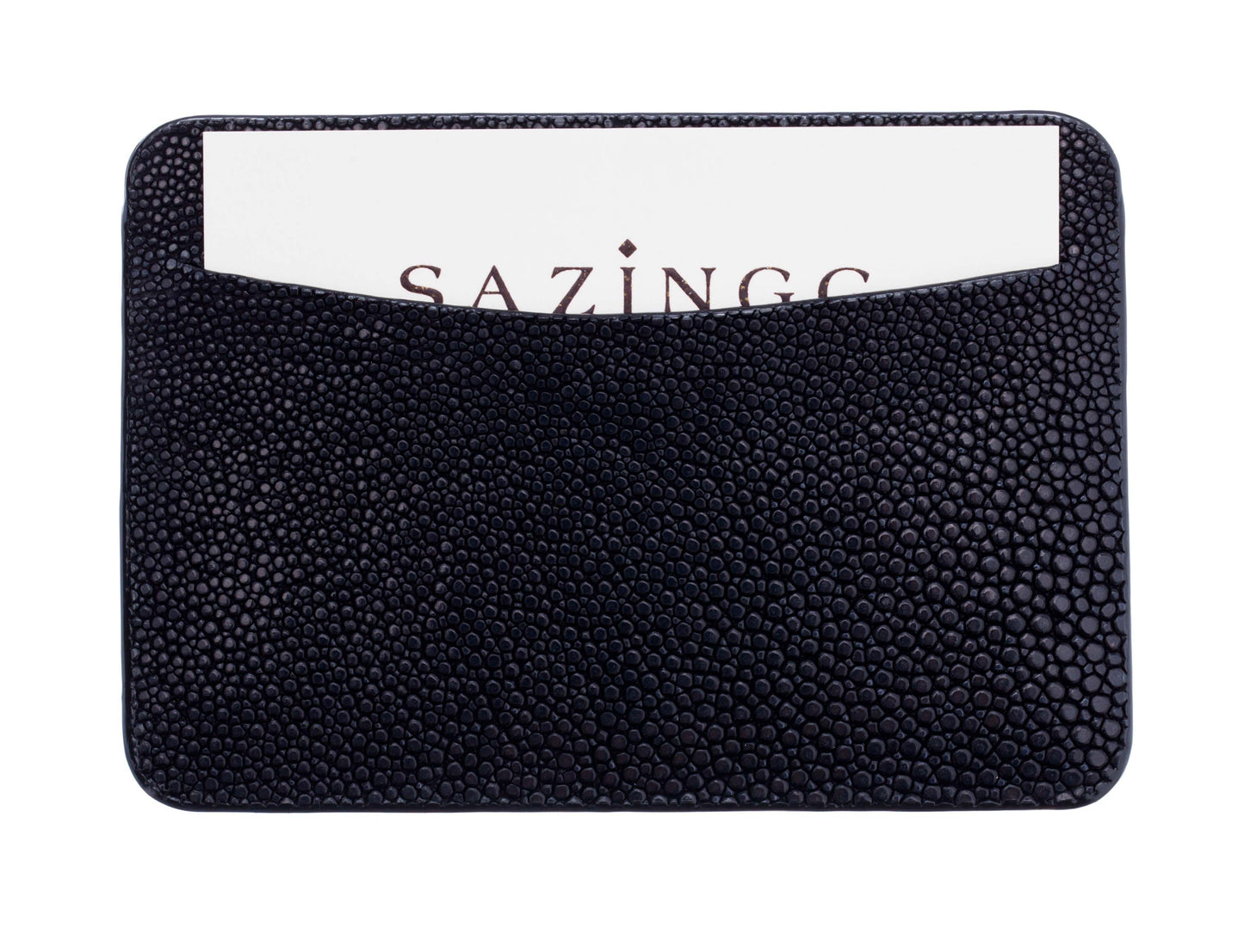 Orange Stingray Leather Credit Card Holder
