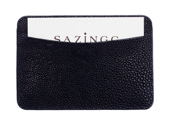 Orange Stingray Leather Credit Card Holder