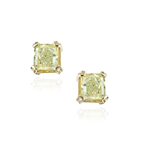 18K Yellow Gold with Yellow Diamond Studs