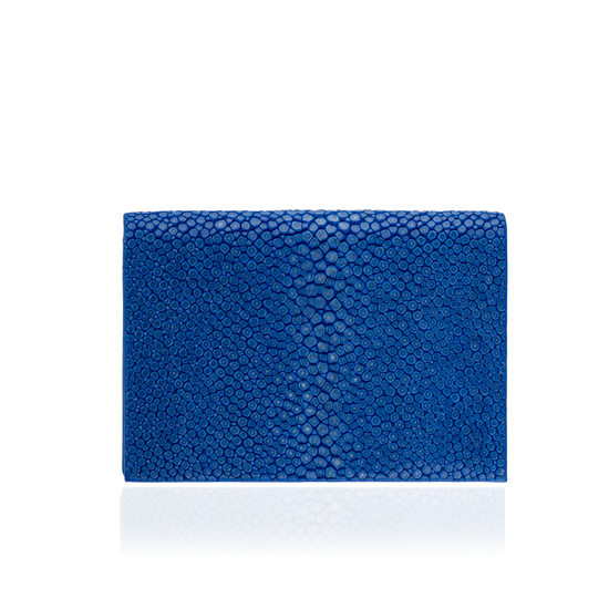 Blue Stingray Leather Credit Card Case