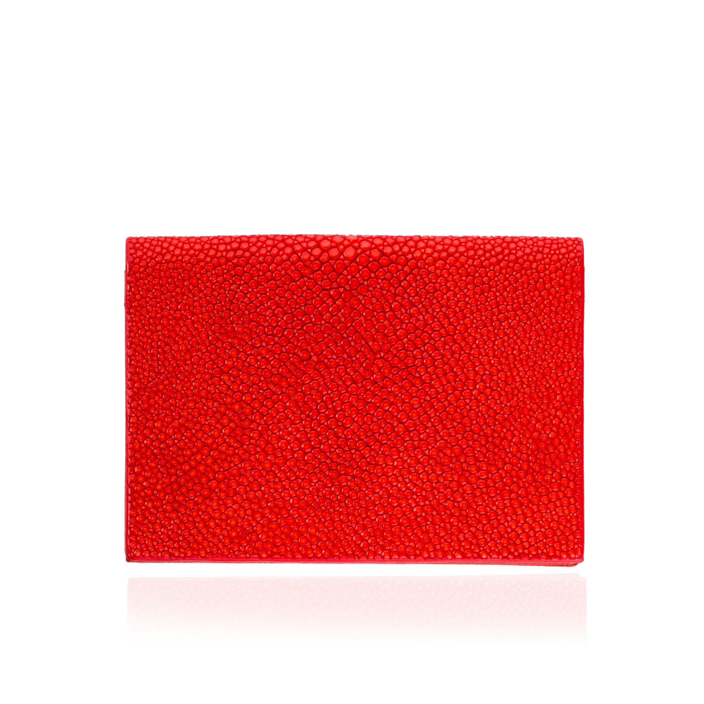 Bright Red Stingray Leather Credit Card Case