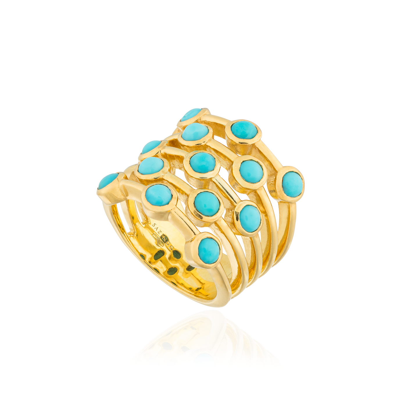 925 Silver Ring with Turquoise Cabouchon