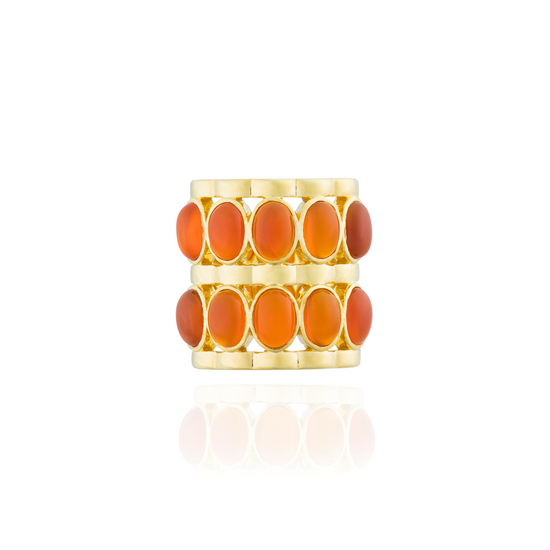 925 Silver Caramelo Ring with Carnelian