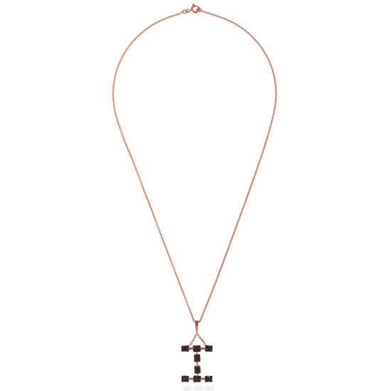 925 Silver Initial Necklace with Sapphire