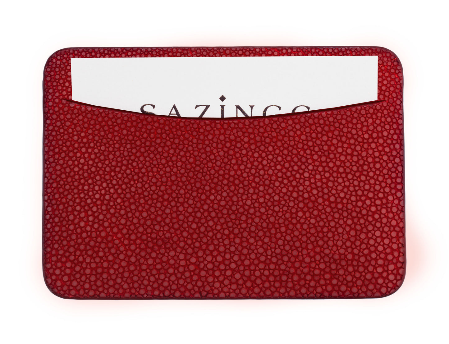 Orange Stingray Leather Credit Card Holder