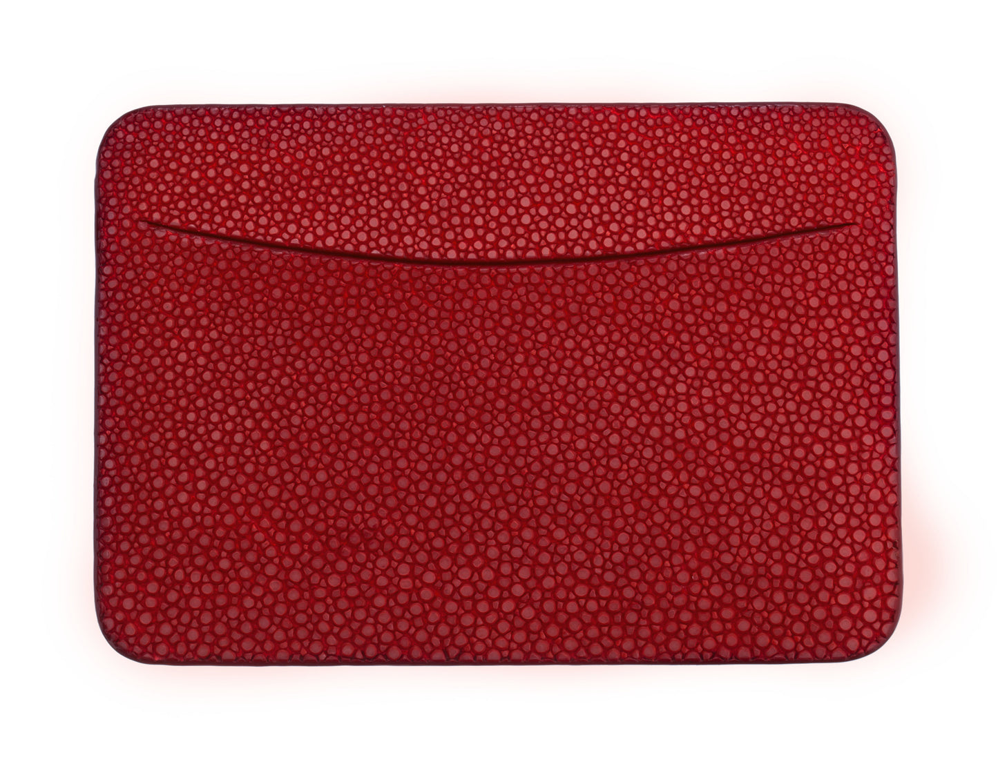 Red Stingray Leather Credit Card Holder