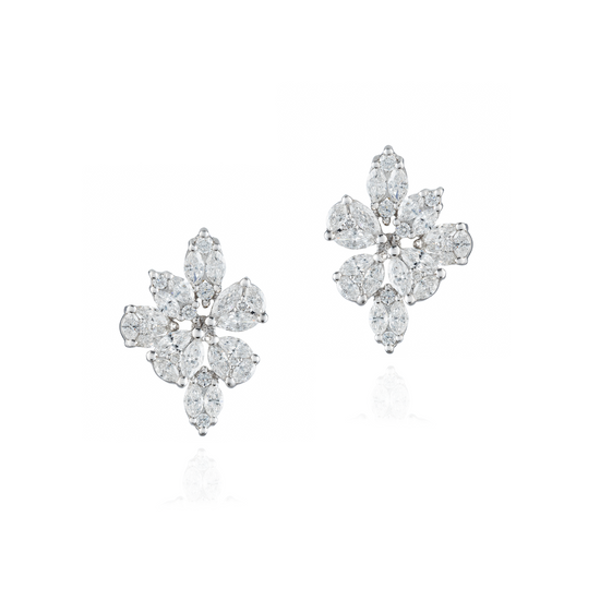 18K White Gold Diamond Earrings