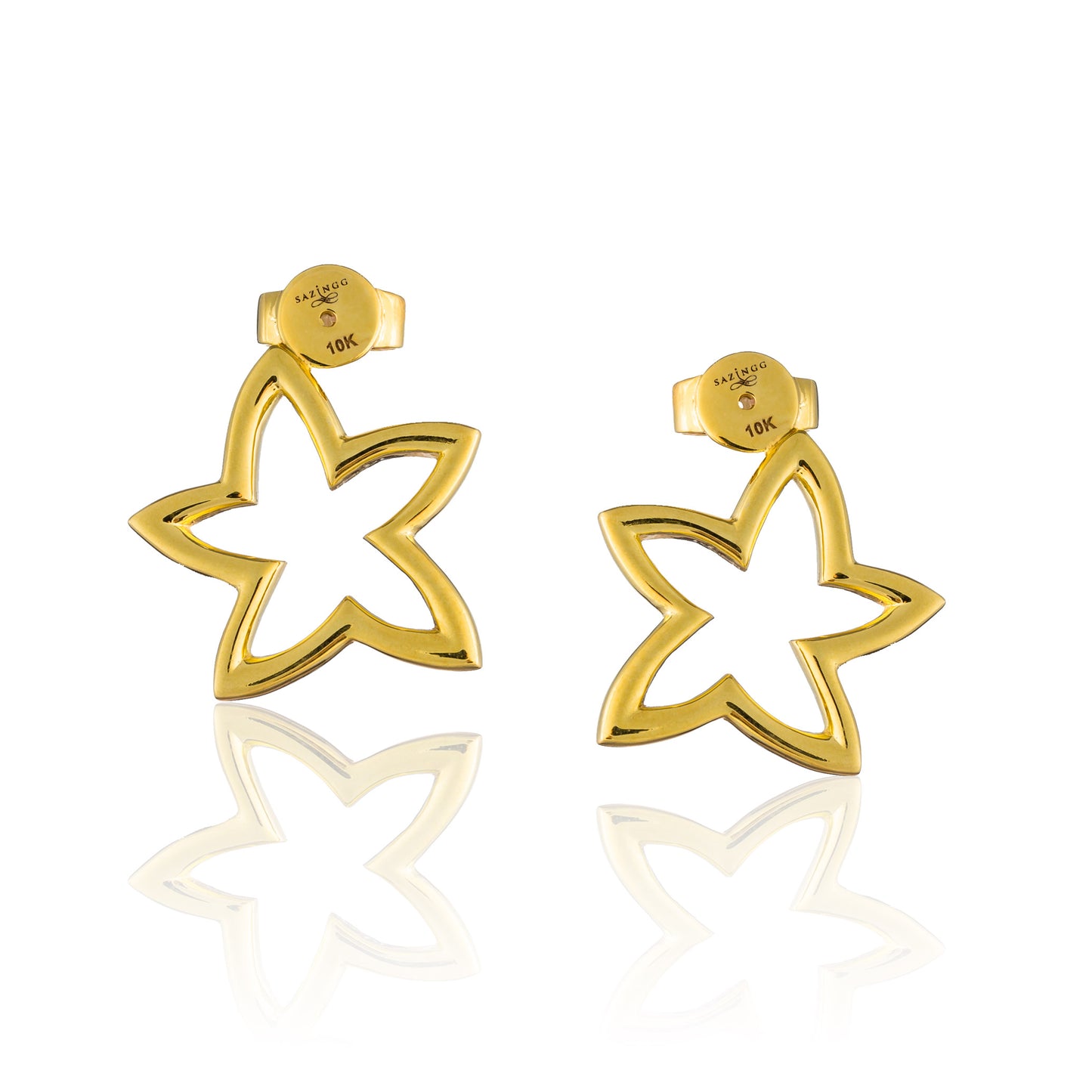 Load image into Gallery viewer, 925 Silver Double Starfish Earrings with Sapphires

