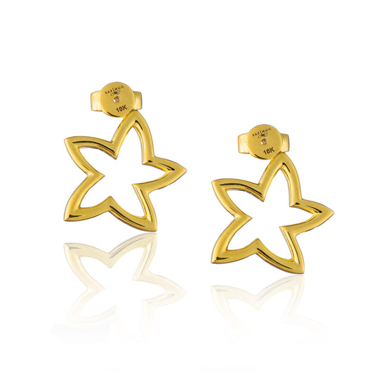 Double Starfish Earring in Pink and Yellow Gold