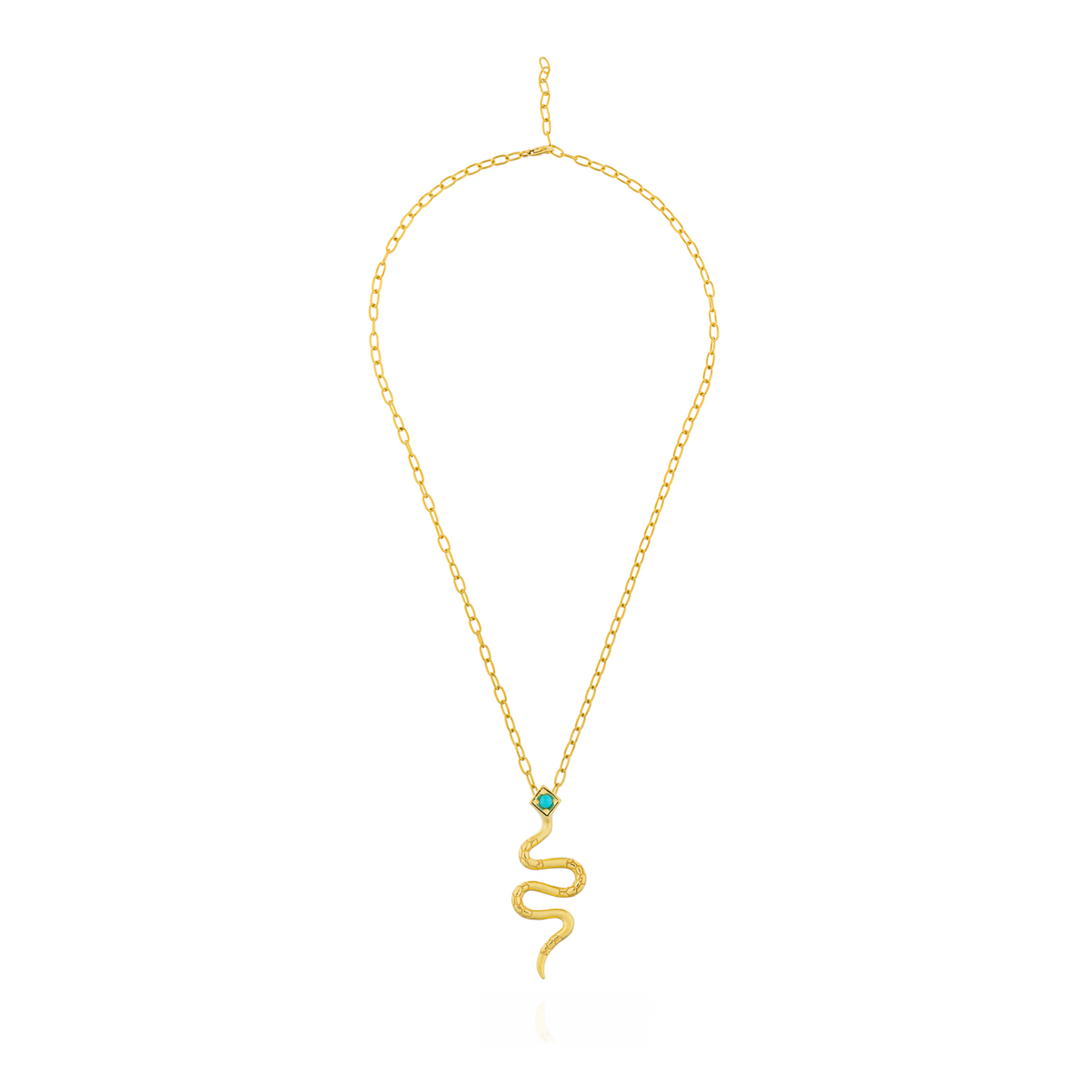 925 Silver Serpentine Necklace with Turquoise