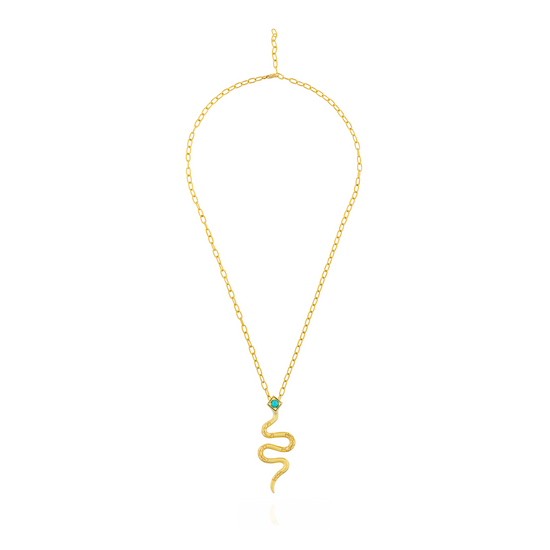 Load image into Gallery viewer, 925 Silver Serpentine Necklace with Turquoise
