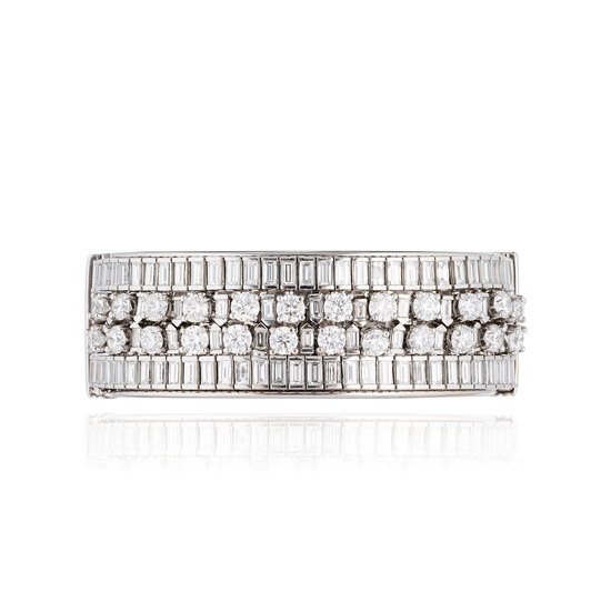 18K White Gold Bracelet with White Diamonds