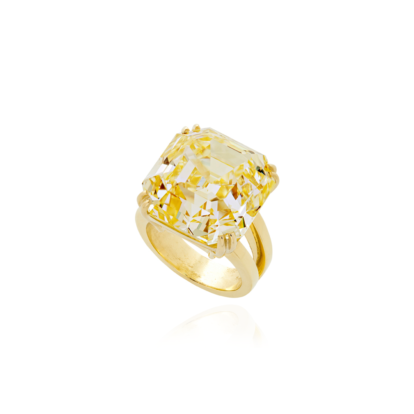 18K Yellow Gold Ring with Yellow Diamond