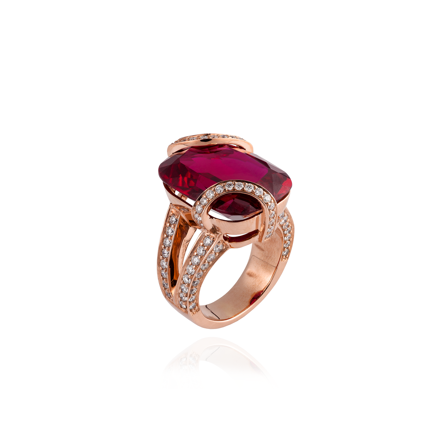 18K Rose Gold Ring with Ruby