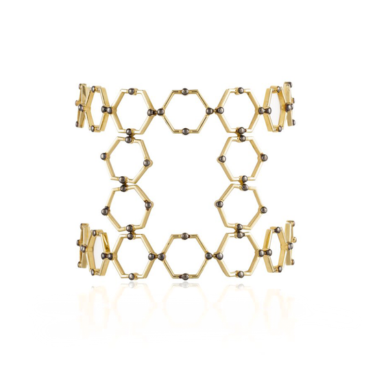 Load image into Gallery viewer, 18k Yellow Gold and Black Rhodium Bracelet
