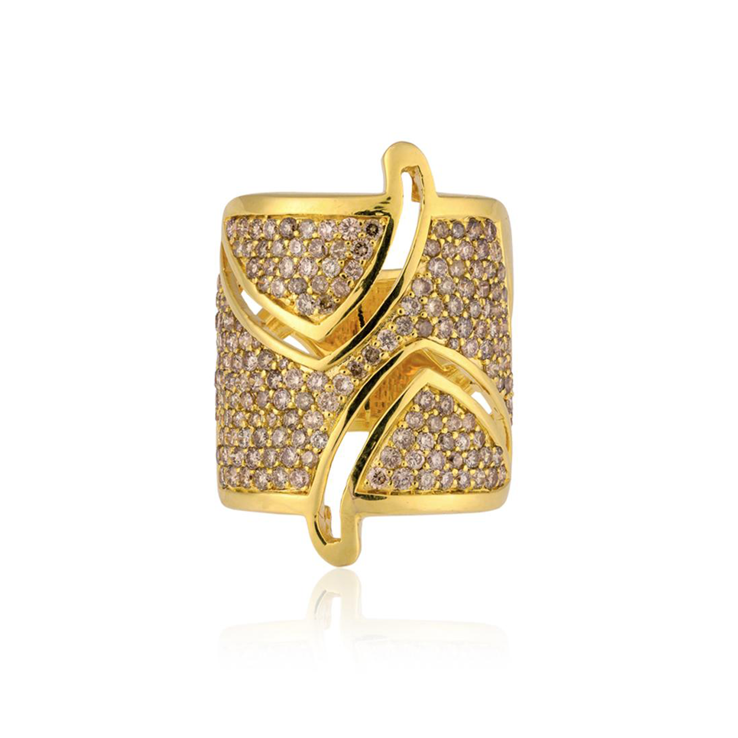 18k Yellow Gold Ring with Cognac Diamonds