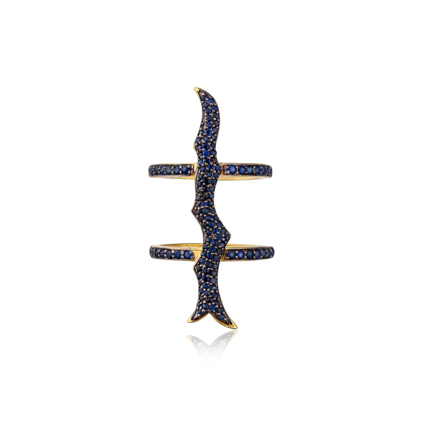 14K Yellow Gold Ring with Blue Sapphire