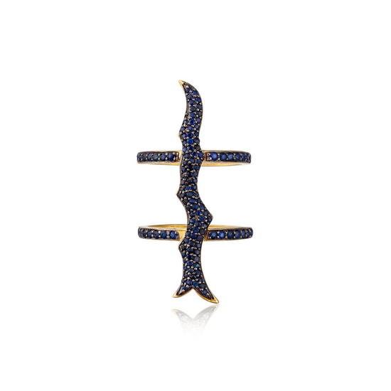 14K Yellow Gold Ring with Blue Sapphire