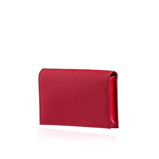 Small Wallet in Red Textured Leather