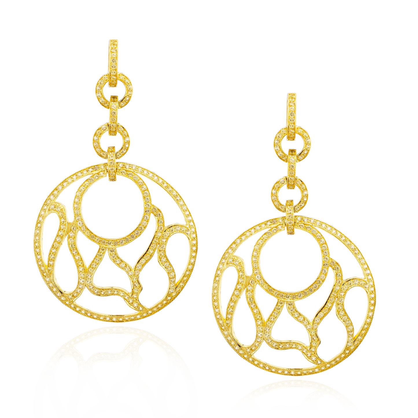 Load image into Gallery viewer, 925 Silver Earrings Plated in Yellow Gold with Yellow Sapphires
