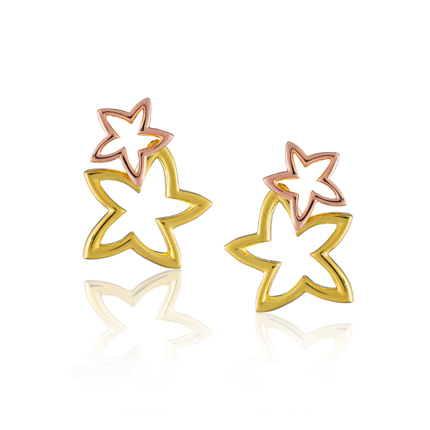 925 Silver Double Starfish Earrings