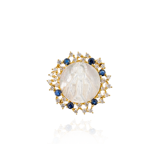 Load image into Gallery viewer, 14K Yellow Gold Chain with Medal of Our Lady Grace
