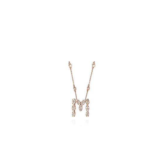 14K Rose Gold Initial Necklace with Diamonds