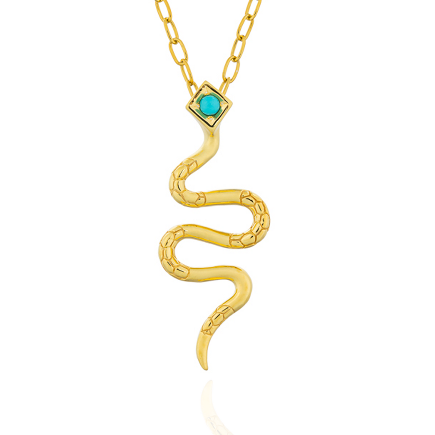 925 Silver Serpentine Necklace with Turquoise