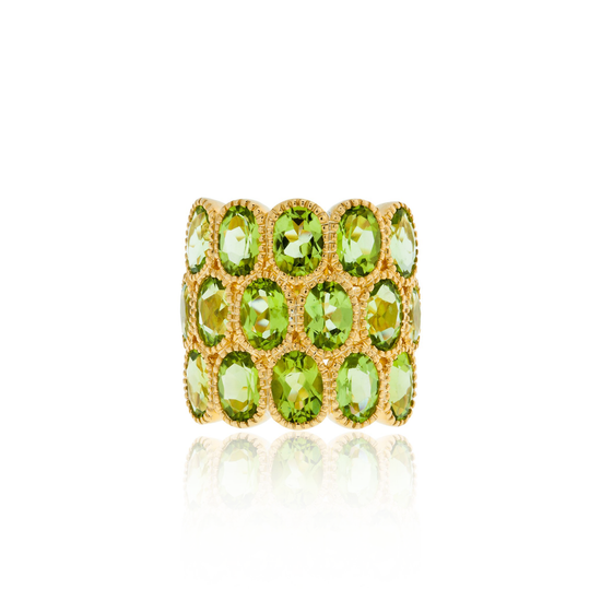 925 Silver O Rings with Oval Cut Peridots