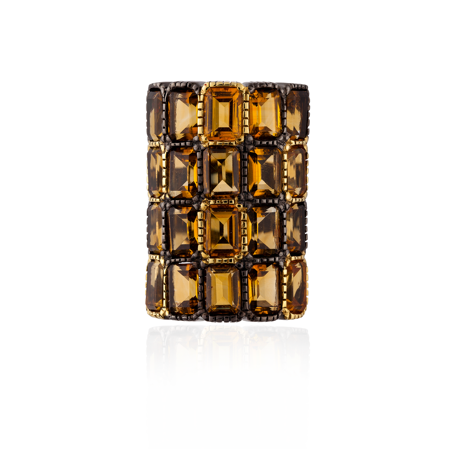 925 Silver O Ring with Citrine