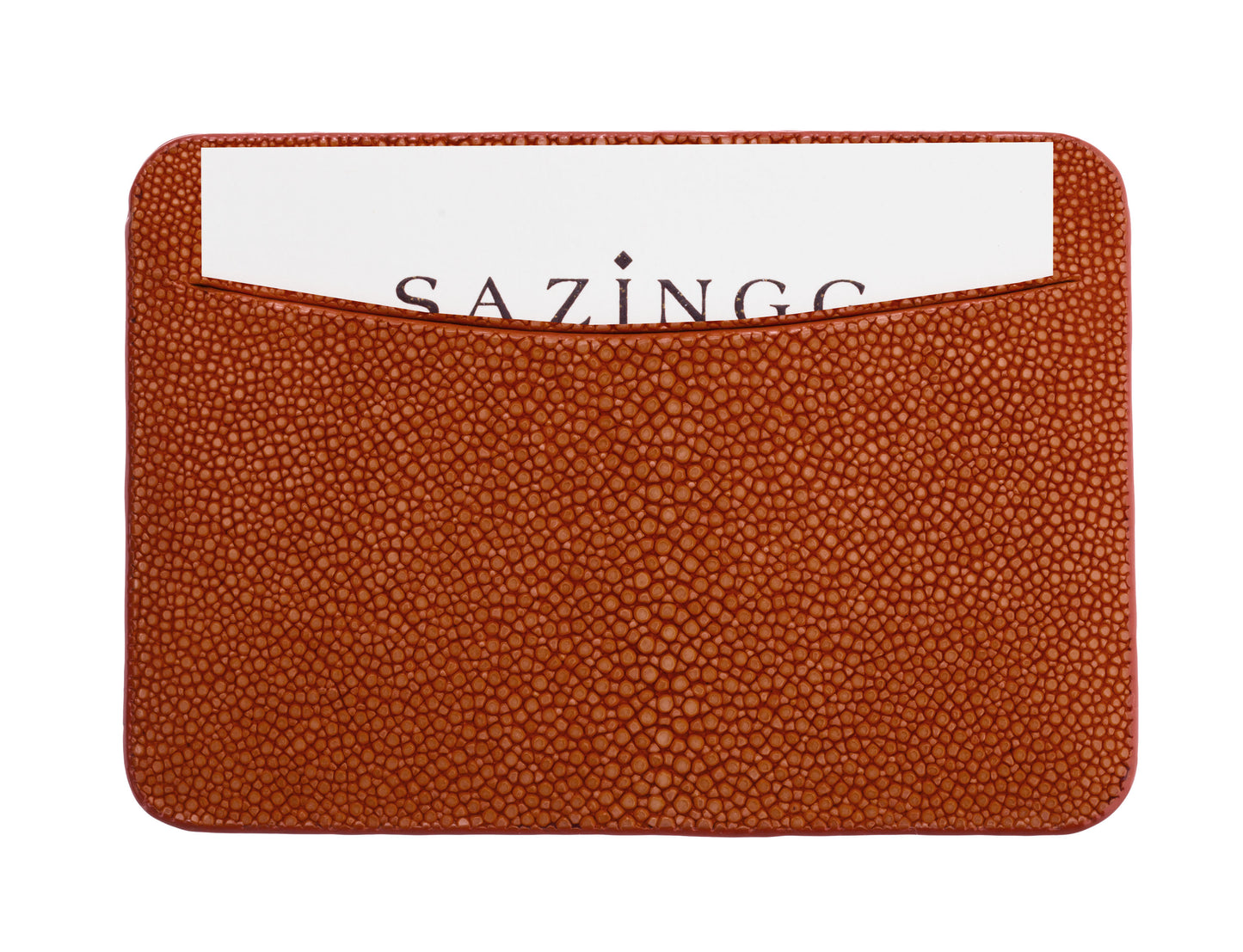 Orange Stingray Leather Credit Card Holder