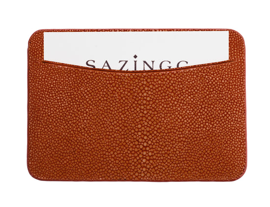 Orange Stingray Leather Credit Card Holder