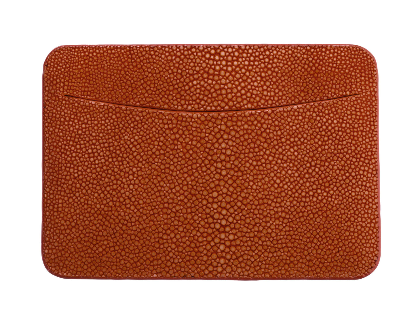 Orange Stingray Leather Credit Card Holder
