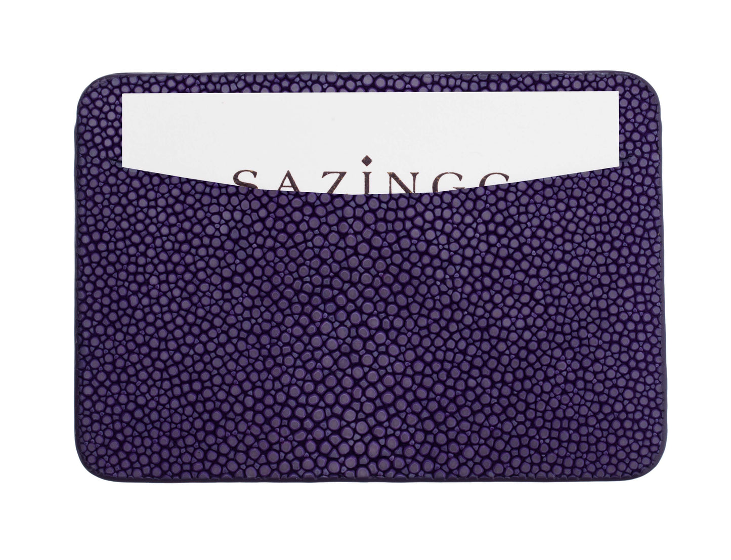 Orange Stingray Leather Credit Card Holder