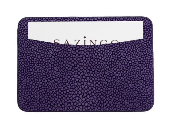 Orange Stingray Leather Credit Card Holder
