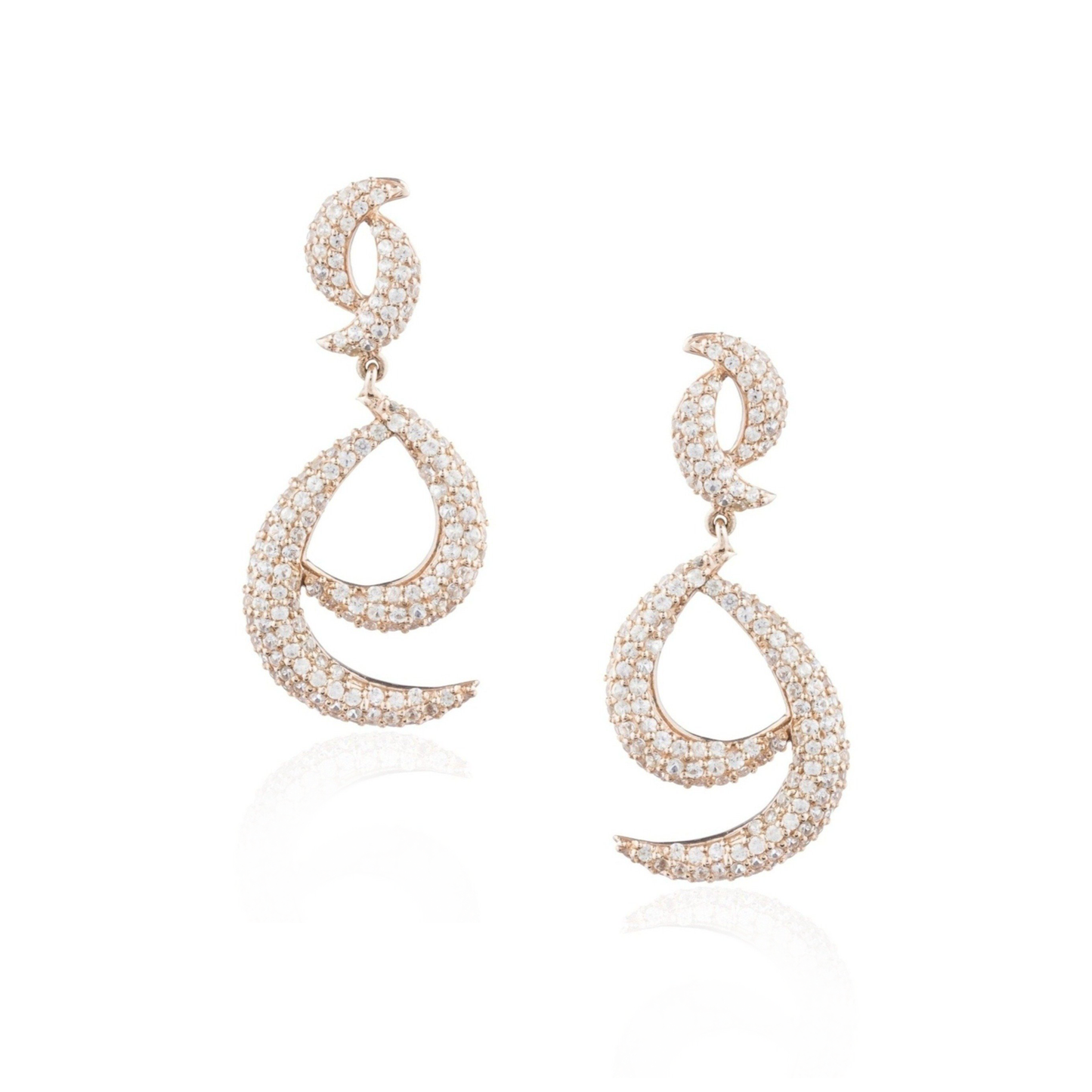 Load image into Gallery viewer, 925 Silver Earrings with White Sapphires
