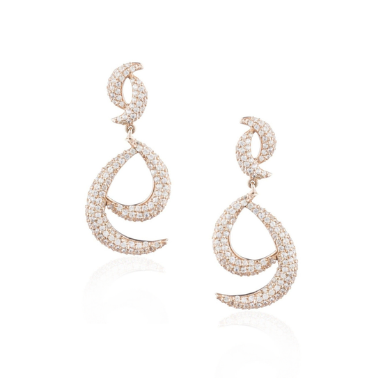 Load image into Gallery viewer, 925 Silver Earrings with White Sapphires
